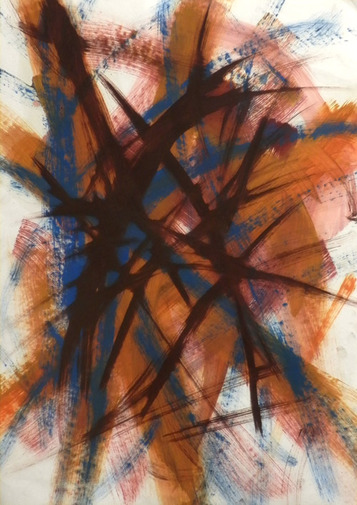 (c) andreas stasta - o.t., öl auf papier, 60 x40 cm, 2014